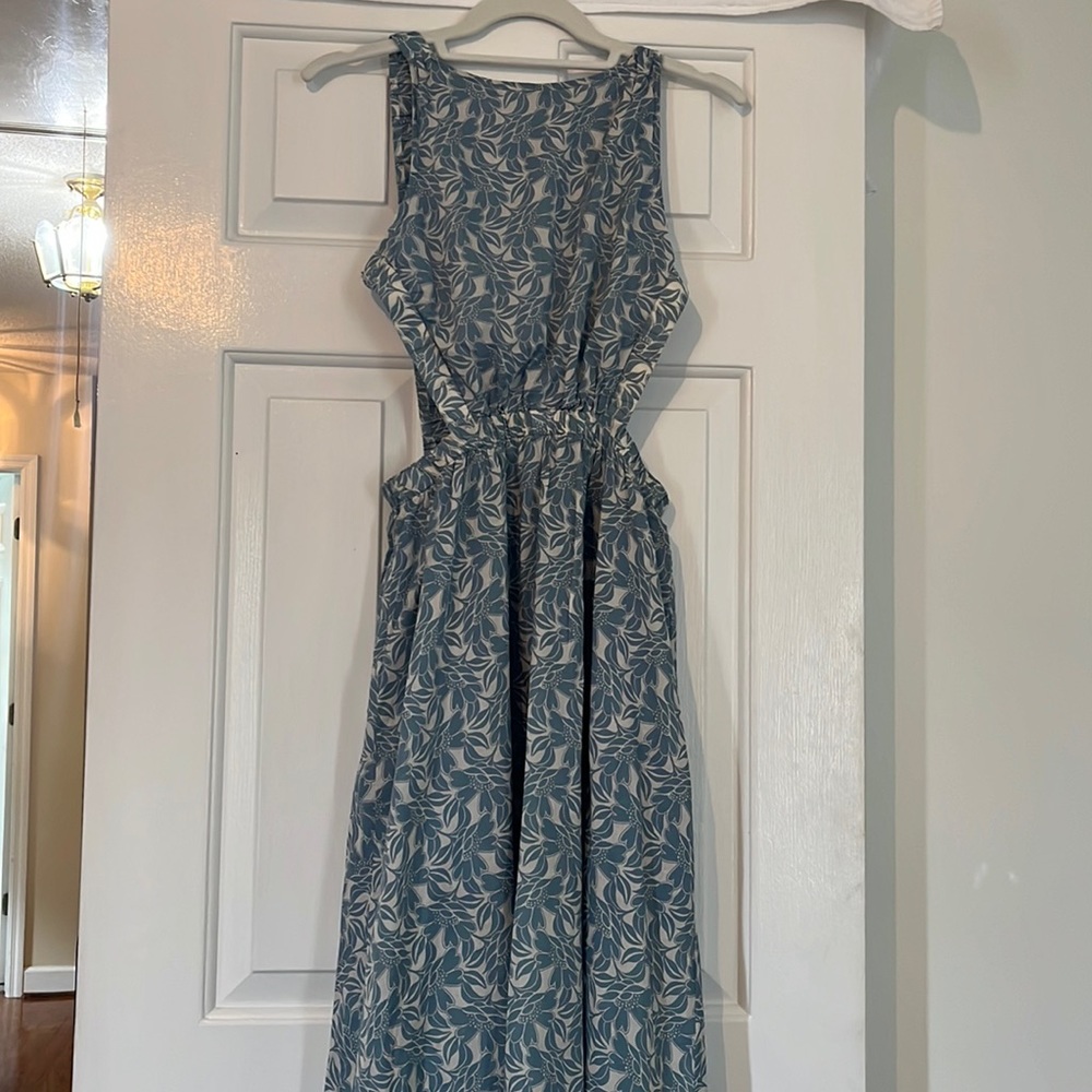 Heather blue slip on summer dress